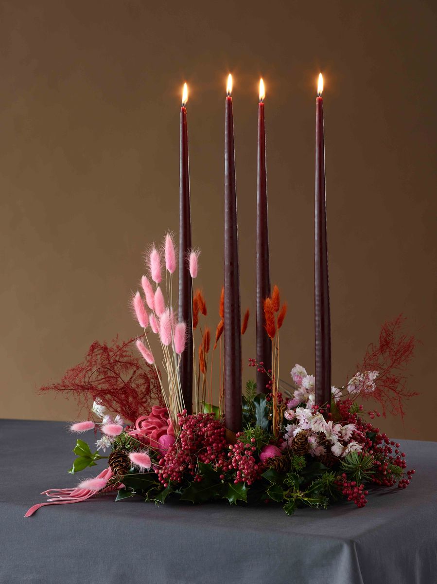 Produktfoto — lyserød julekrans